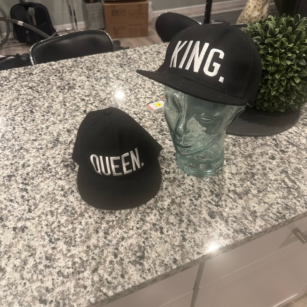 Black King and Queen Caps